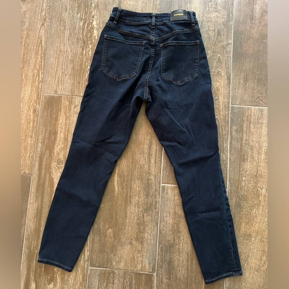 Express Dark Blue Denim High Rise Skinny Jeans